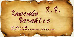 Kamenko Varaklić vizit kartica